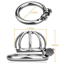 Load image into Gallery viewer, Romi Stainless Steel Male Chastity Device Tease Cock Cage Locked Penis Exercise for Men Silver (1.77 inch)
