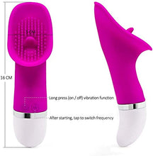 Load image into Gallery viewer, 2 in 1 Sex Toys Clitoral Stimulator Licking G-spot Nipple Vibrator Dildo, 10 Frequency Sucking Toy Licking Tongue Stimulator Clitoral Vibration Adult Vibrator Masturbation Toy Female Pleasure
