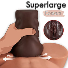 Load image into Gallery viewer, 2 in 1 Brown Realistic Male Masturbator with Strong Suction,Single Opening Lifelike Pocket Pussy Toy with 3D Vagina and Anus,Goyha Portable Adult Male Sex Toy for Men Masturbation Pleasure
