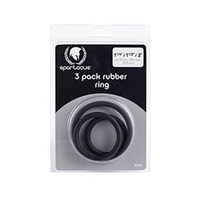 Load image into Gallery viewer, Spartacus Rubber Cock Ring (Set of 3) with Free Bottle of Adult Toy Cleaner
