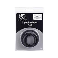 Spartacus Rubber Cock Ring (Set of 3) with Free Bottle of Adult Toy Cleaner