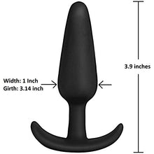 Load image into Gallery viewer, Doc Johnson Mood - Naughty 1 - Silicone Anal Plug - Medium - 3.9 in. Long and 1 in. Wide - Tapered Base for Comfort Between The Cheeks - Medium - Black
