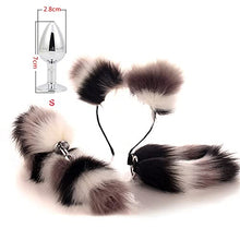 Load image into Gallery viewer, Oligage Novelty Fox Tail Plug Rainbow Set Removable Anal Plug Butt Plug Cosplay Adult (Color : Raccoon Set S Plug)
