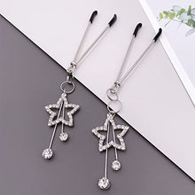 Load image into Gallery viewer, alievoke Rhinestone Pendant Nipple Clamps, Adjustable Breast Nipple Clamps for Sex Pleasure, Nipple Shield Nipple Clamps Jewelry Rhinestone Pendant (C)
