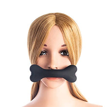 Load image into Gallery viewer, THAT NIGHT Silicone Dog Bone Mouth Plug, PU Leather Head Harness Bondage Adjustable Mouth Ball Bondage For Role Play Game
