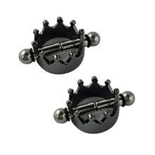 Load image into Gallery viewer, 2/4PCs Magnetic Crown Nipple Clamps, Nipple Rings Non Piercing for Daily Wearing Nipple Jewelry Surgical Steel Nipple Clips Sexual Pleasure (Black)
