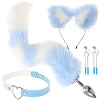 SOSOPORT Faux Rabbit Fur Tail Toy Plug Stainless Steel for Cosplay Party Night Costume for Women Men