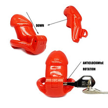 Load image into Gallery viewer, BOXIFA Male Chastity Device Cock Cage Sex Toys for Men Penis Belt Lock with 4 Penis Rings Lock Adult Games Red, 1 Count
