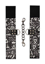 Load image into Gallery viewer, Ouch! Graffiti Printed Hand Cuffs - Love Street Art Fasion, Black
