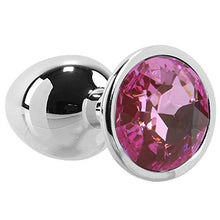 Load image into Gallery viewer, Adam &amp; Eve Pink Gem Anal Plug Small Silver
