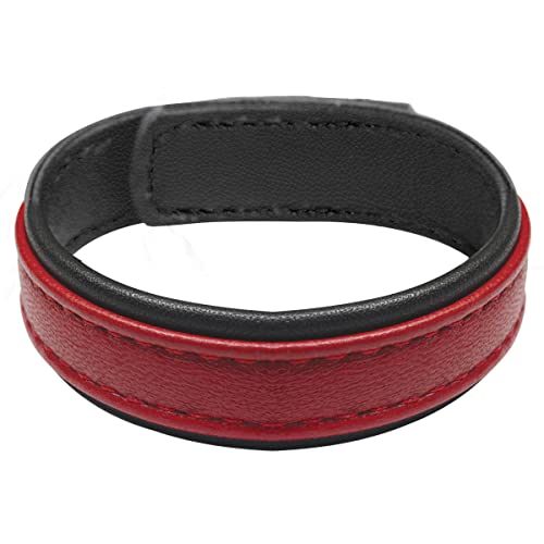 Strict Leather Nylon Hook Leather Cock Ring - Red