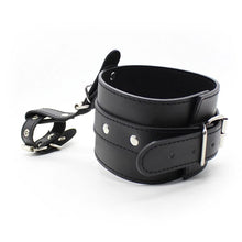 Load image into Gallery viewer, PU Leather Hand Wrist to Thumbs Cuffs Bondage Belts Cosplay BDSM Ankle Wrist Hogtie Strap with Toes Restraints Sex Toys (Ankle Cuff)
