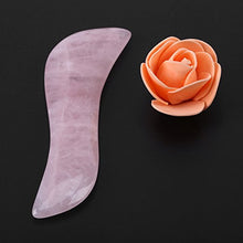 Load image into Gallery viewer, Natural Rose Quartz Scraping Plate, GuaSha Scraping Massage Tool, Gua Sha Board Guasha Massage Face Massaging Tool for Anti Aging Treatments
