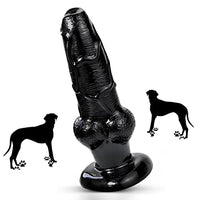 Sex Factory Realistic Dildo 8.25in Dog Penis for Men and Women Novelty Sex Toy Large Size Waterproof Adult Toy Cock Black