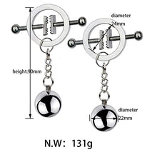 Load image into Gallery viewer, Nipple Clamps, Nipple Clip, Non Piercing Metal Stimulator Nipple Clips, Adjustable Weight Metal Nipple Clamps for Women, Female Sex Pleasure Devices Womens Toys (J)
