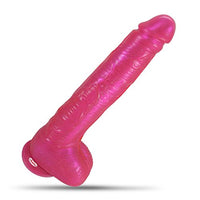 LeLuv Realistic Dildo 11 Inch Suction Cup Big Firm Cock & Balls Pink