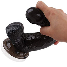 Load image into Gallery viewer, 7 Inch Realistic Ultra-Soft Dildo for Beginners with Flared Suction Cup Base for Hands-Free Play, Flexible Dildo with Curved Shaft and Balls for Vaginal G-spot and Anal Prostate Play (Black)
