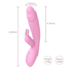 Load image into Gallery viewer, Rechargeable Rabbit Vibrator Women Sex Toy Dildo Adult Female Sexual Tool Powerful Vibrating Wand Massager 10 Modes, Length 8.250021 Inches, Portable Cordless Electric Handheld
