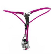 Load image into Gallery viewer, LESOYA Male Stainless Steel Adjustbale Silicone Chastity Belt Device Lockable Panties Secure Bondage Briefs with Cock Cage
