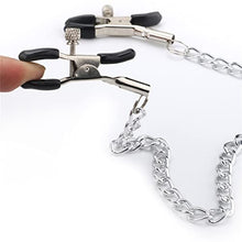 Load image into Gallery viewer, Metal Nipple Clamps Breast Clamps with Metal Chain Adult Toys Silver Black Bell Stainless Steel Nipple Milk Clips ( Color : D )
