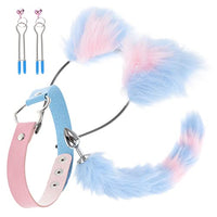 VALICLUD Roleplay Costume Fox Cosplay Set Fox Tail Plug Collar Fox Ears Headband Nipple Clips Role Play Games Accessories for Couple Lover Clothing Set