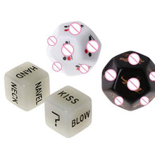 Load image into Gallery viewer, HEALLILY Adults Toys 4pcs Funny Dice Games Role Playing Dice Romantic Positions Game Dice for Couples Humour Dice Toys for Adult Couple RPG Dice
