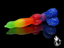 Load image into Gallery viewer, FlirtyDawg Fantasy Adult Sex Toys Knotted Lucky 12 inch Color Rainbow
