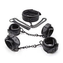 Load image into Gallery viewer, LSCZSLYH Black Bondage Set 3pcs Restraints Collars Ankle Cuff Handcuffs for Sex Bondage Set Sex Toys for Adults (Color : Black)
