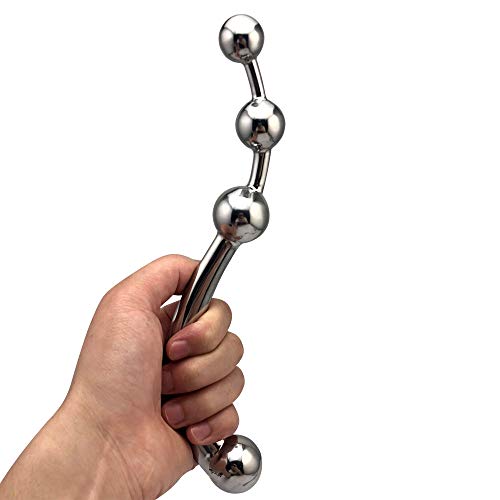 Stainless Steel Prostate Pull Bead Massager Masturbation Stick Back Court Plug Anal Plug (Size Optional Size) (s)