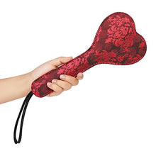 Load image into Gallery viewer, VENESUN Heart Spanking Paddle for Adult BDSM, 11.2inch Faux Leather and Lace Sex Paddles Bondage Spanking Set
