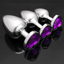 Load image into Gallery viewer, 2022 Newly Anal Sex Trainer 3PCS Silicone Jeweled Butt Plugs, Anal Sex Toys Kit for Starter Beginner Men Women Couples,Adult Anal Sex Toys with Different Sizes Circular (purple1)
