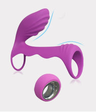 Load image into Gallery viewer, Remote Control Vibrating Penis Ring for Couples with 9 Vibration Modes,Cock Ring for Men Adult Sex Toys Stronger Erection Stimulating Pleasure Enhance Delay Control(Purple)
