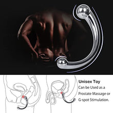 Load image into Gallery viewer, G-spot Massage Dildo,XINBALE Stainless Steel Curved Dual Ended Dildo, G-spot P-spot Stimulator for Anal Play Prostate Massage Masturbation Sex Toy for Couple
