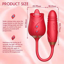 Load image into Gallery viewer, Rose Sex Toy Vibrator for Women 3 in 1 Clitoral Stimulator Tongue Licking Thrusting G Spot Vibrator with 10 Modes, Rose Adult Sex Toys Games,Clitoris Nipple Licker for Women Man Couple (red-flower1)
