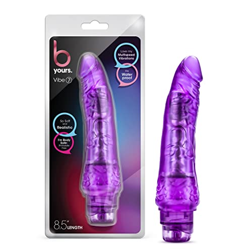 Blush B Yours Vibe #7 - Soft Realistic Multispeed Vibrating Dildo - 8.75 Inch Long, 1.75