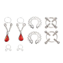 Load image into Gallery viewer, Healifty 8pcs Female Nipples Ring Jewelry Rings Women Flirting Breat Clip Jewelry Dangle Non Piercing Body Nipples Clip Toys
