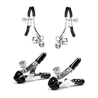 TurvdArorde Nipple Clamps Adjustable Metal Clips Stainless Steel Nipple Clamps Kits Body Jewelry for Women (Silver)