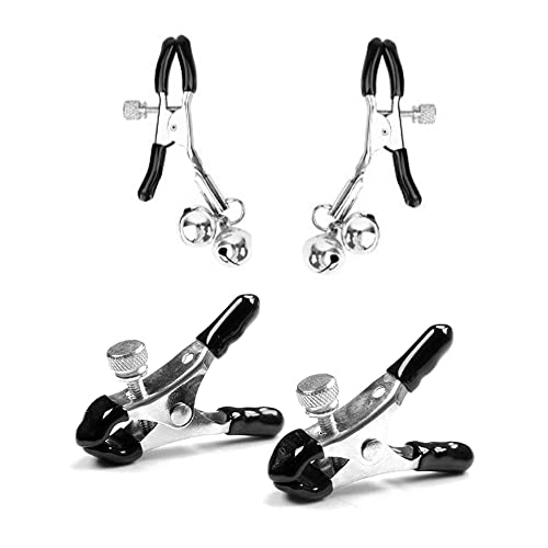 TurvdArorde Nipple Clamps Adjustable Metal Clips Stainless Steel Nipple Clamps Kits Body Jewelry for Women (Silver)