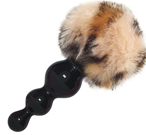 LSCZSLYH Silicone Anal Plug Plush Rabbit Tail Sex for Women Men Gay Sexy Butt Plug Tail Anal Plug Erotic Role Play Accessories (Color : Black-Leopard)