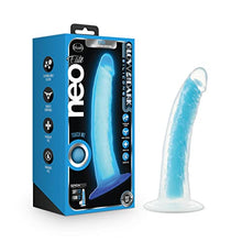 Load image into Gallery viewer, Blush Neo Elite Glow in The Dark 7.5 Inch Silicone Dual Density Cock with Suction Cup, Sex Toy for Women, Neon Blue
