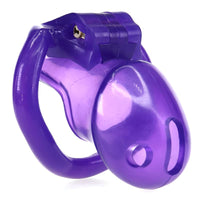 Bondage Masters Nano Chastity Device, Micro Cage with 4 Size Back Rings Included, Purple