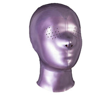 Load image into Gallery viewer, Yuanweicloths Halloween Purple Latex Hood Rubber Mask with Honeycomb Open Eyes for Catsuit Cosplay Party Fetish (S)
