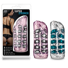 Load image into Gallery viewer, M for Men - Super Stroker - 5.5&quot; Ultra Soft Clear Realistic Pocket Masturbator - 4 Rows of Massaging Pleasure Beads - Softly Ribbed - Open Ended - Snug Fit Feels Great - Sex Toy for Men
