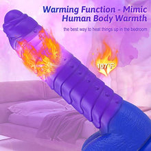 Load image into Gallery viewer, Heated Colour-Changing Thrusting Vibrator Dildo - 8.9&quot; Strong Suction Cup Dildo, MEANINS Baron, Caterpillar Shape Wriggling &amp; Vibrating Dildos with Spot G Vibration, Women Sex Toys Purple
