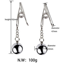 Load image into Gallery viewer, Nipple Clamps, Nipple Clip, Non Piercing Metal Stimulator Nipple Clips, Adjustable Weight Metal Nipple Clamps for Women, Female Sex Pleasure Devices Womens Toys (L)
