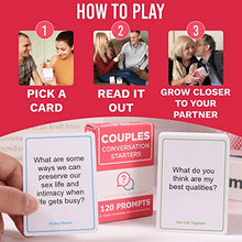 Load image into Gallery viewer, 120 Couples Conversation Cards - Enjoy Better Relationships and Deeper Intimacy - Dating Card Game for Adults - Fun Couples Game for Date Night, Valentine Card Games for Couples
