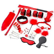 Load image into Gallery viewer, New BSDM Sex Toys for Couples Ribbon red 16-Piece Sex Set Binding Set Equipped with Adult Lock Sex Toys
