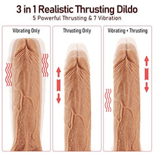 Load image into Gallery viewer, Thrusting Dildo Vibrator Sex Toy for Women with 5 Powerful Thrusting &amp; 7 Vibration, 7.5 Lifelike Silicone Realistic Vibrating Penis Dildo for G-spot Anal Stimulation with Remote &amp; Strong Suction Cup
