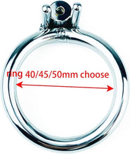 Load image into Gallery viewer, Negative Metal Stainless Steel Catheter Cock Cage Short Male Chastity Device Penis Lock Rings Adult BDSM for Men 51D (Single-Ring 50mm)
