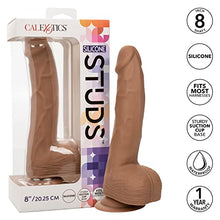 Load image into Gallery viewer, CalExotics Silicone Studs 8 Inch  Realistic Dildo with Suction Cup Base Harness Probe  Brown
